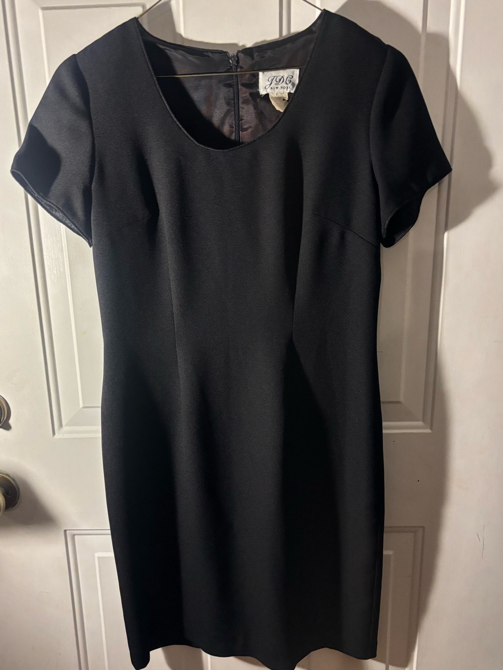 Vintage JDC New York Black Sheath Dress Size 4 Lined Minimalist 90s LBD